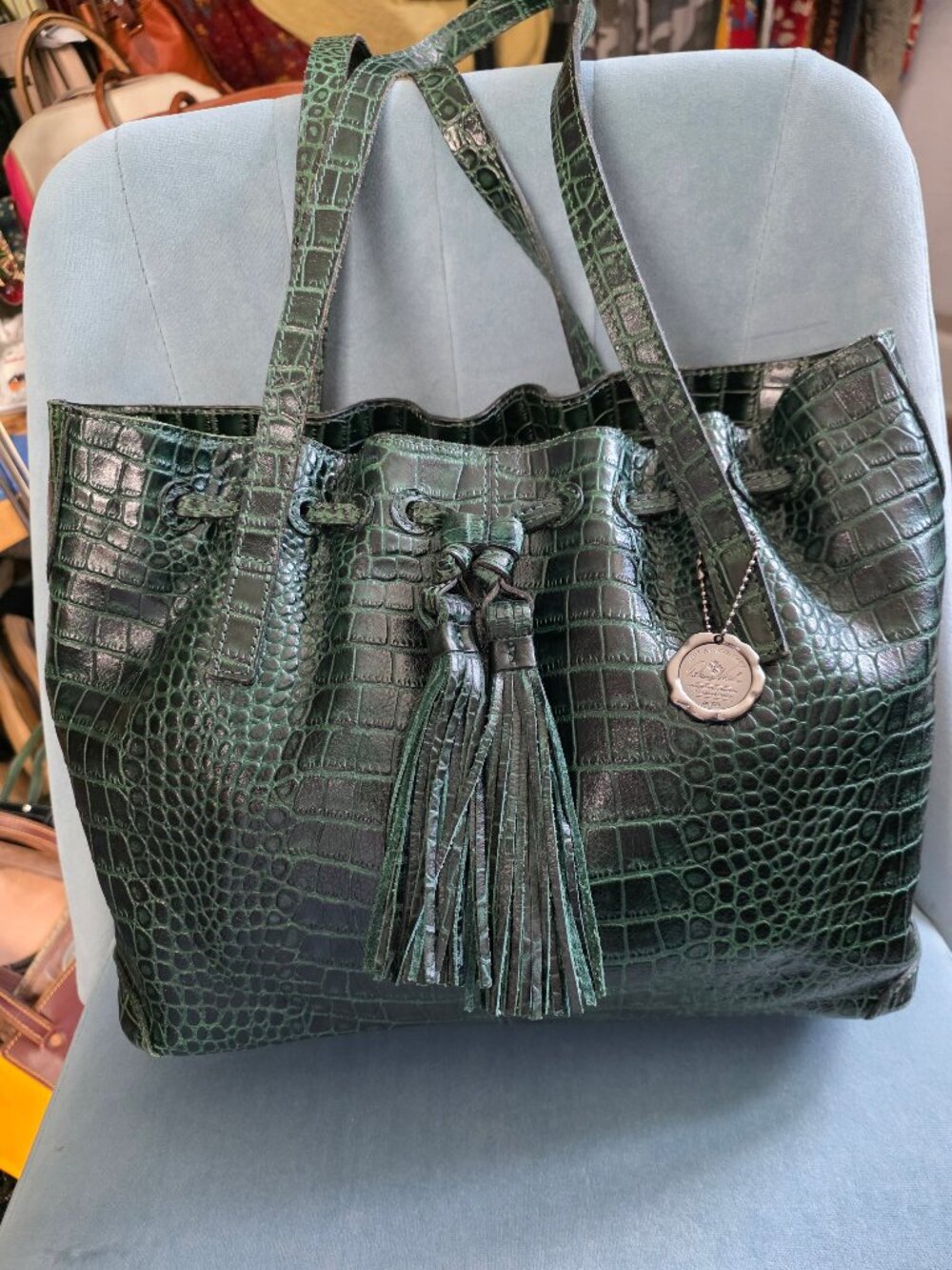 Patricia Nash 10th Anniversary Croc-Embossed Handbag